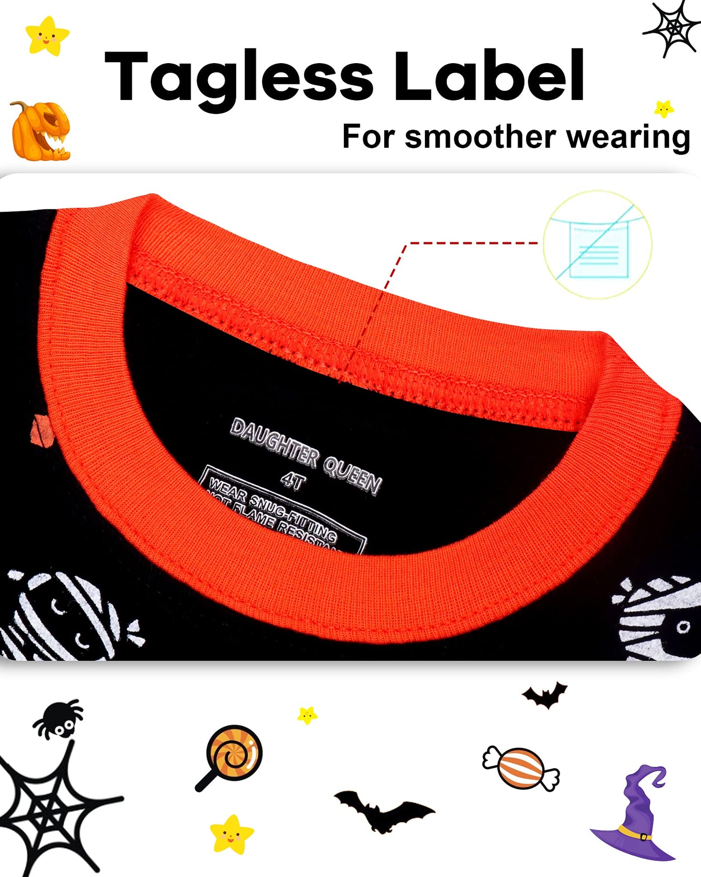 Daughter Queen Boys Halloween Pajamas 18-24 Months Baby Toddler Pjs Mummy Pj Sets 100% Cotton Comfy Soft Sleepwear Jammies Zombi