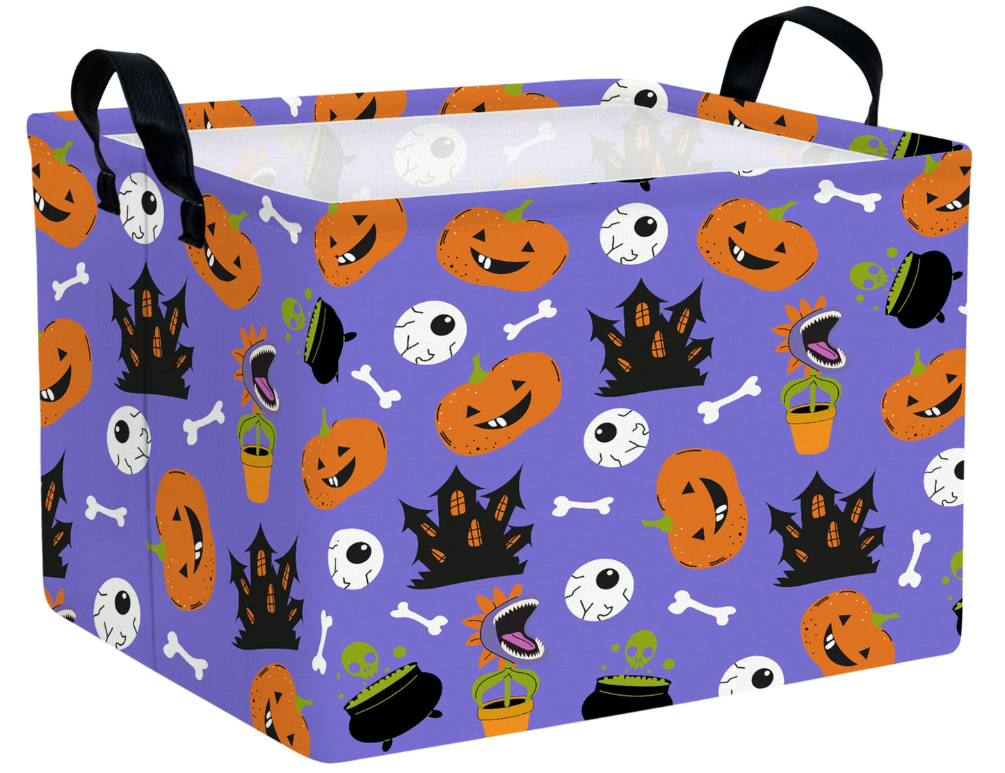 BOOHIT Large Halloween Themed Candy Gift Boo Basket for Kids Baby Personalized Adults Storage Bin Fall Decor(Castle Eye Pumpkin)