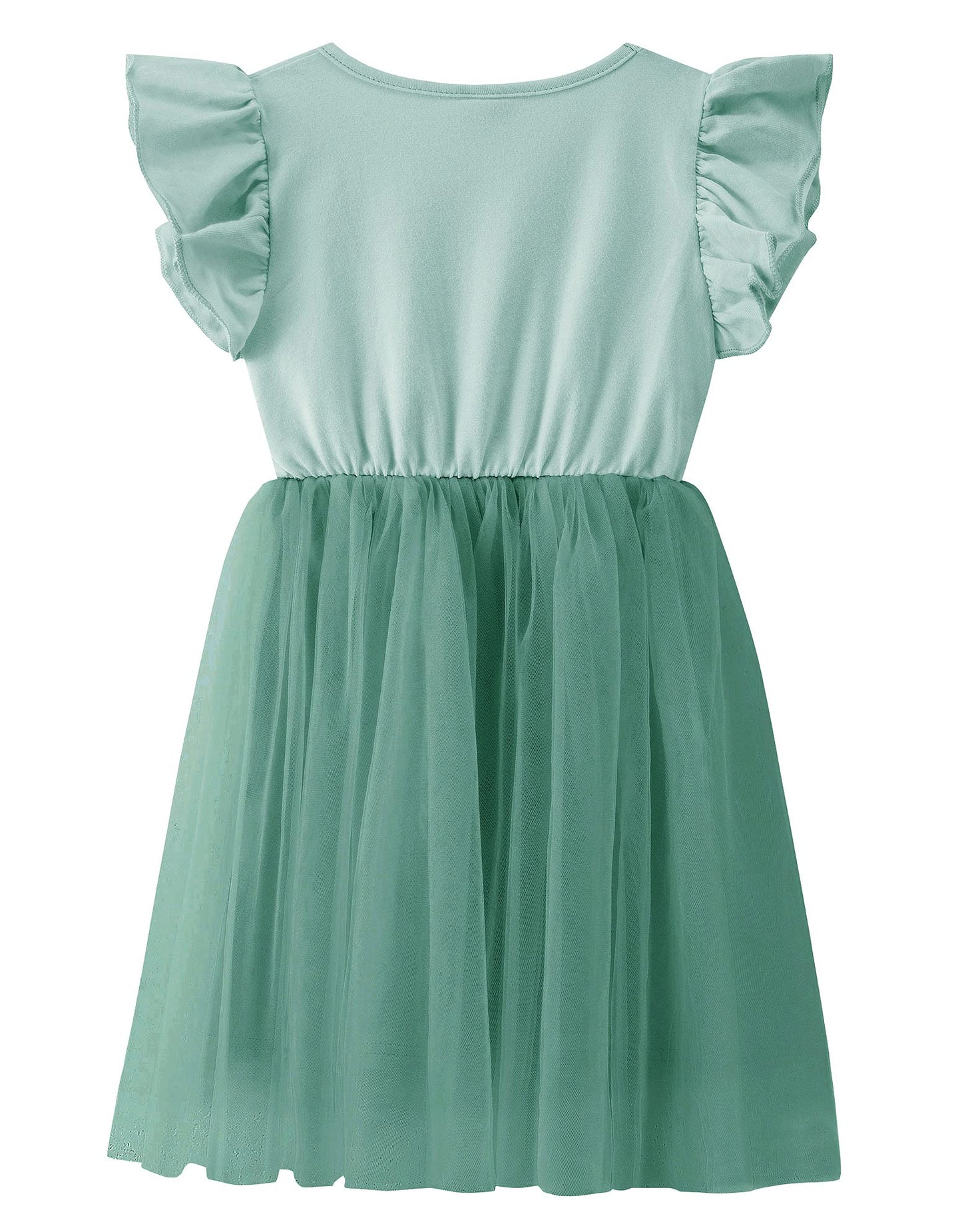 Twkioue Kid Tutu Dress Toddler Girls Flutter Sleeve Tulle Summer Party Dresses 817 Green 90