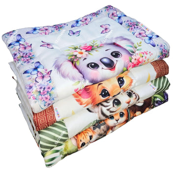 FRIDO New Born Baby Godadi Pack of 4 Combo Set Soft Cotton godi| Godari | Baby Bed | Crib Sheet | Cartoon Mat Baby Godadi | Bedd