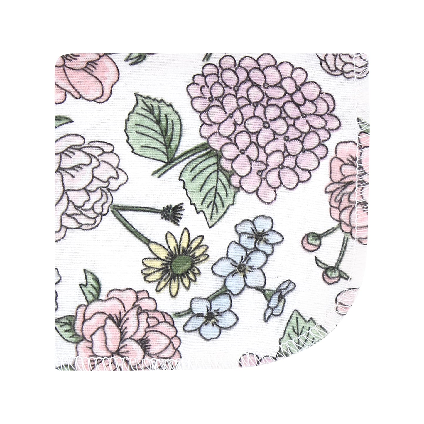 Hudson Baby Unisex Baby Flannel Cotton Washcloths, Vintage Blossom 12 Pack, One Size