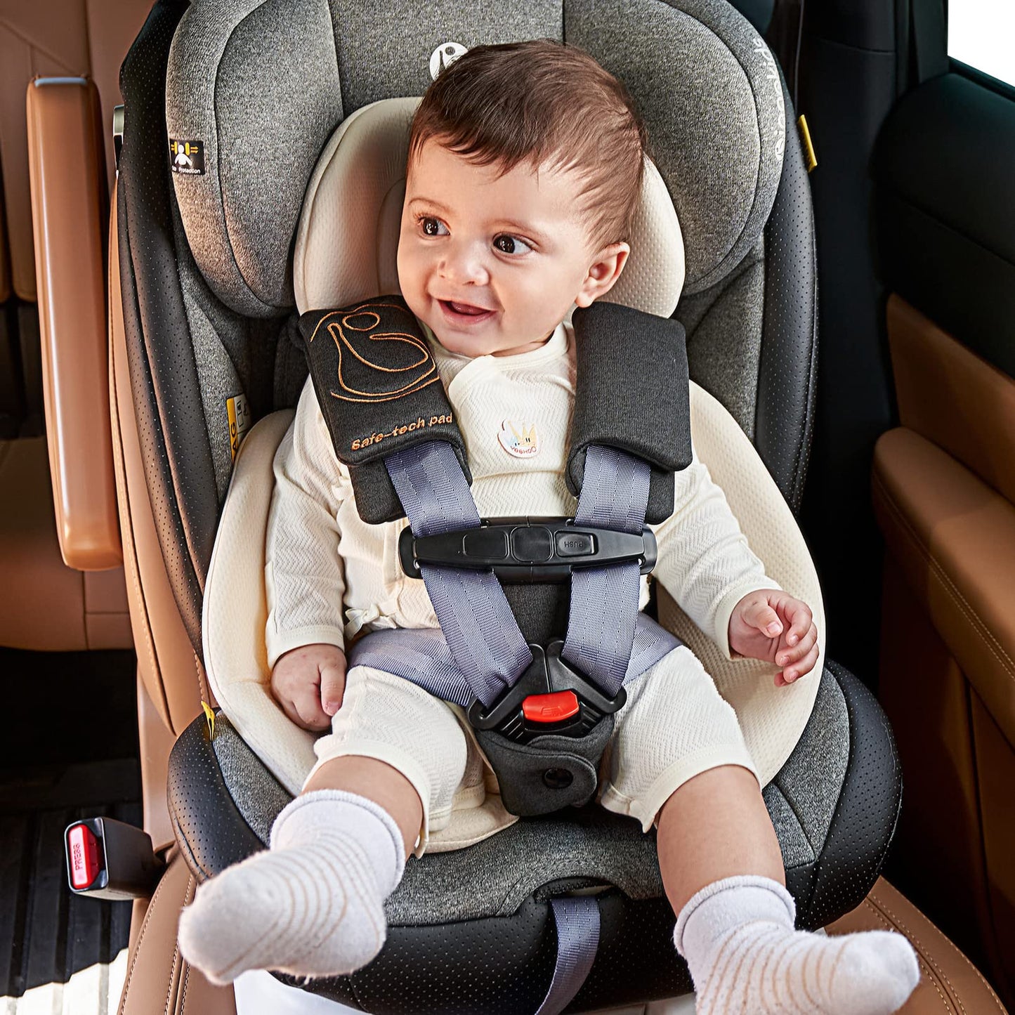 Innokids Car Seat Strap Cover Set For Baby Kids Seat Belt Covers With Crotch Pad Back Anti-Slip Design For Car Seats Pushchair S