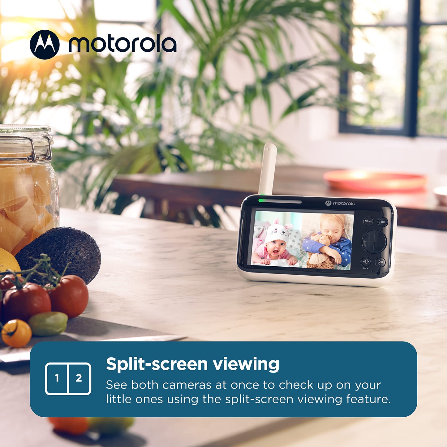 Motorola Baby Pip1500-2 - Indoor Video Baby Monitor W/ 2 Cameras, Parent Unit, Wall Mount, 1000-Ft Range, Two-Way Audio, Room Te