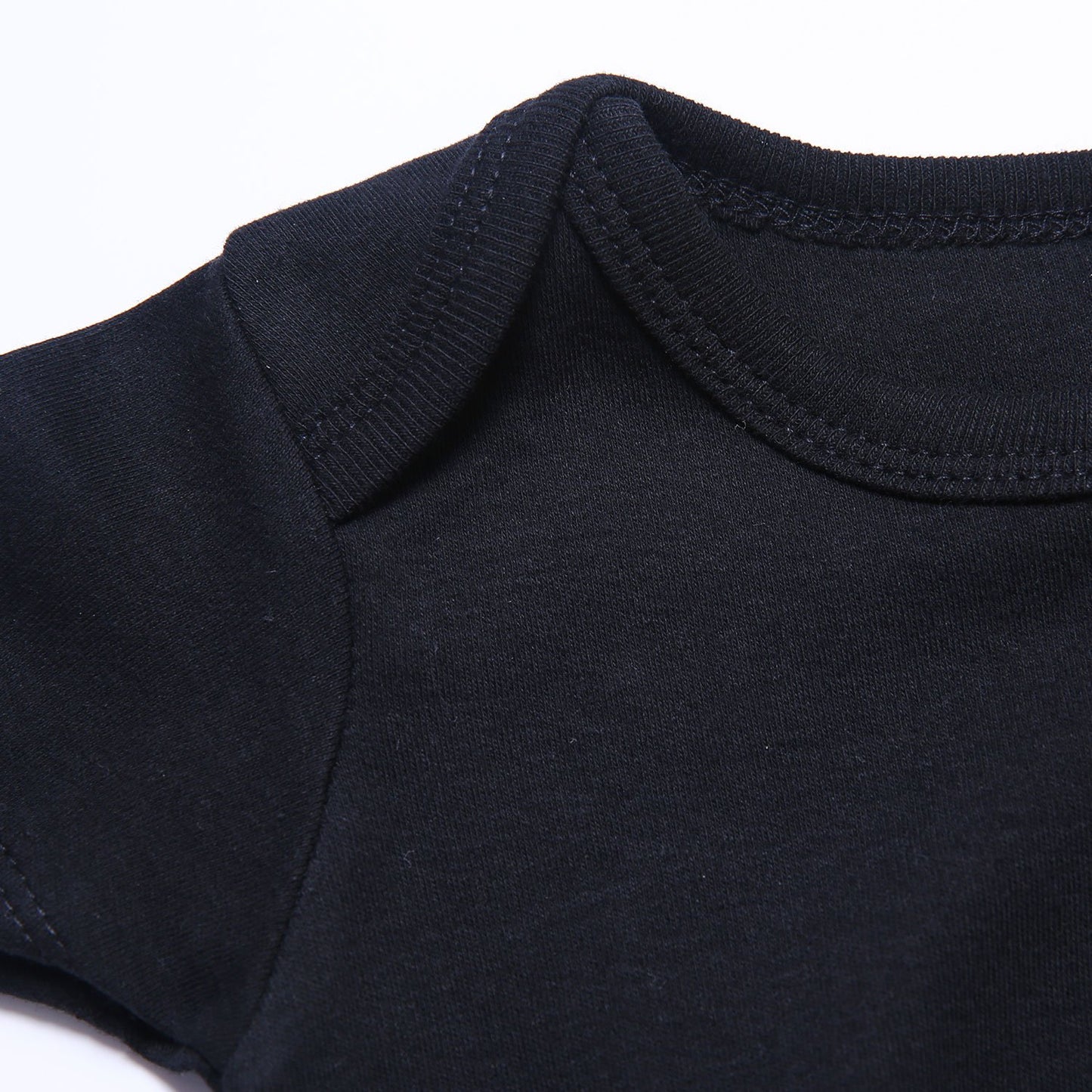 Romperinbox Unisex Solid Black Baby Bodysuit 0-24 Months (3-6 Months, Black)