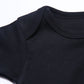 Romperinbox Unisex Solid Black Baby Bodysuit 0-24 Months (0-3 Months, Black)