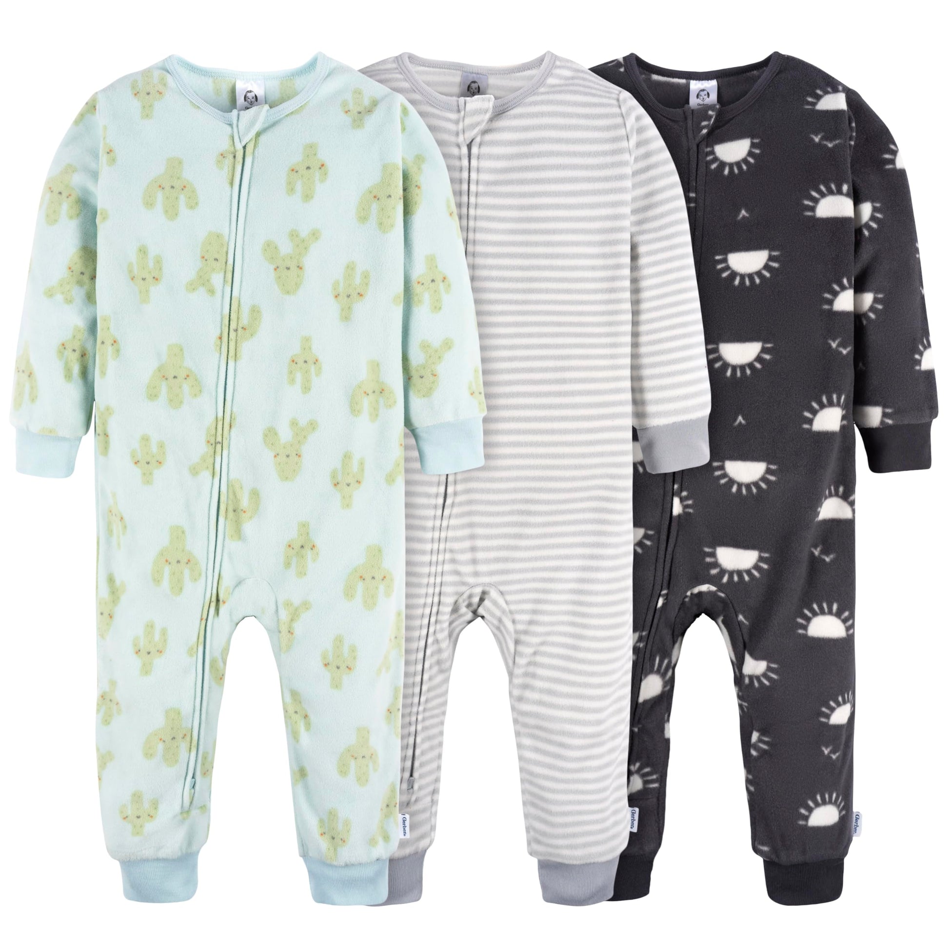 Gerber Baby Boy'S Flame Resistant Fleece Footless Pajamas 3-Pack, Fox
