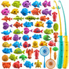 JUKUDAHU Magnet Fishing Toys Game for Kids 3 4 5 6 7 8 Years Old - Pool Toys, Bath Toys for Toddlers, Pole Rod Net, Floating Fis