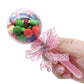 24 Pieces Fillable Baby Rattle Party Favors, Pink with Decorative Bear & Ribbon