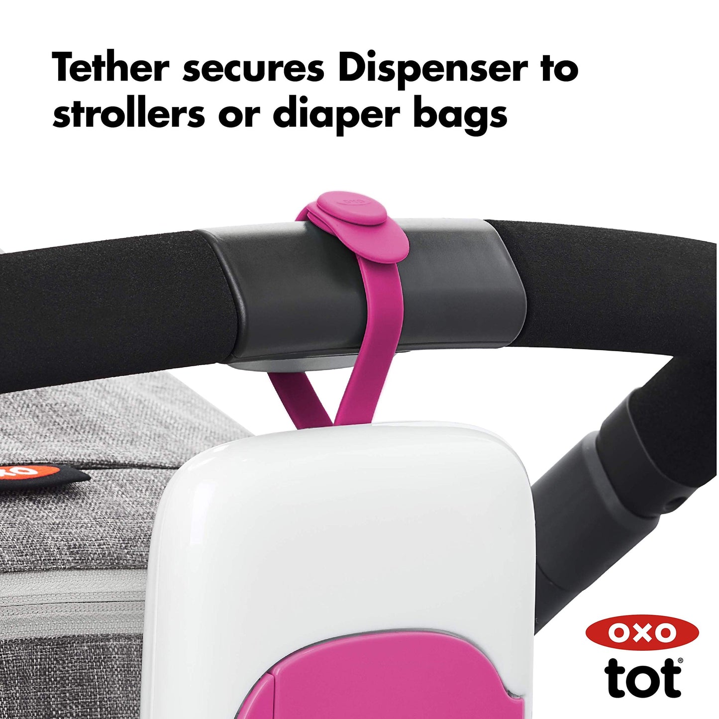 Oxo Tot On-The-Go Wipes Dispenser, Pink