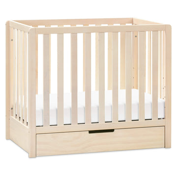 Carter'S By Davinci Colby 4-In-1 Convertible Mini Crib With Trundle Drawer In Washed Natural, Greenguard Gold Certified, Undercr