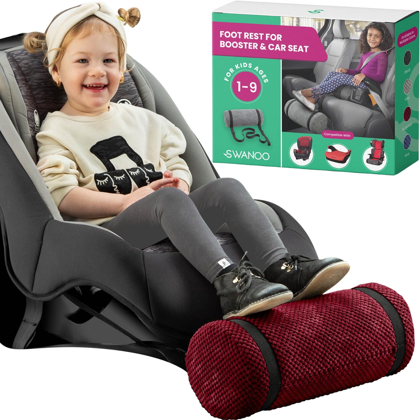 Car Seat Foot Rest for Kids | Car Seat Accessories | Leg Rest for Car Seat Kids | Car Foot Rest with Extra Long Straps Adjusts t