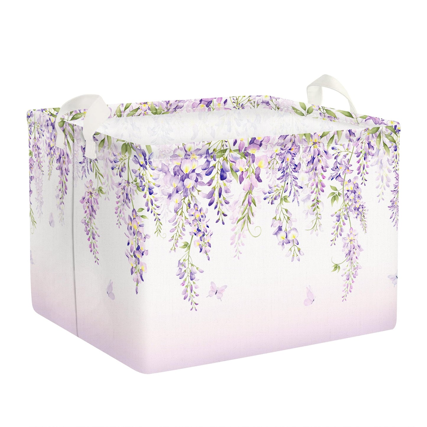 Clastyle 36L Large Purple Hanging Flower Shelf Basket Waterproof Coating Nursery Hamper with Handles,Gift Basket for Home Office