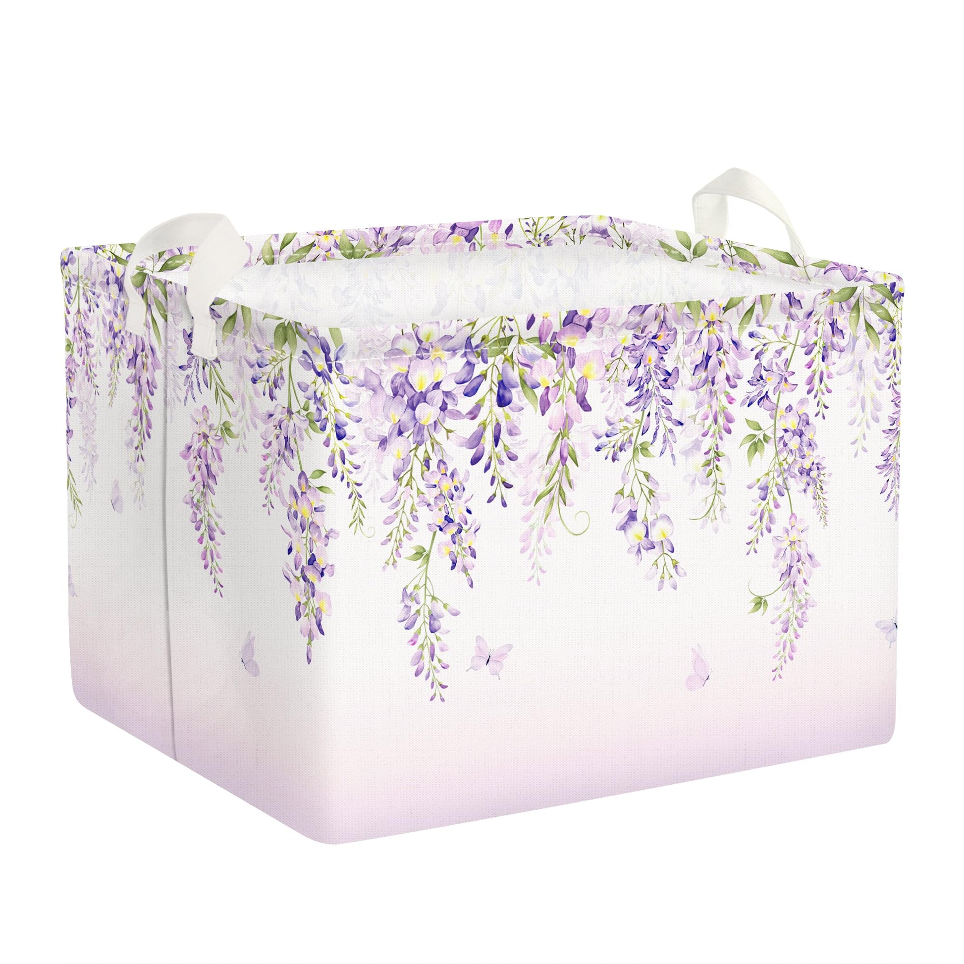 Clastyle 36L Large Purple Hanging Flower Shelf Basket Waterproof Coating Nursery Hamper with Handles,Gift Basket for Home Office