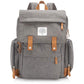 Parker Baby Diaper Backpack - Large Diaper Bag With Insulated Pockets, Stroller Straps And Changing Pad -'Birch Bag' - Gray
