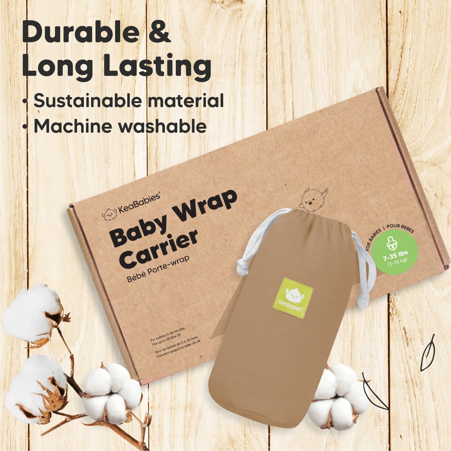 KeaBabies Baby Wrap Carrier - All in 1 Original Baby Carrier Newborn to Toddler Sling, Easy to Wear, Hands Free Bonding, Lightwe