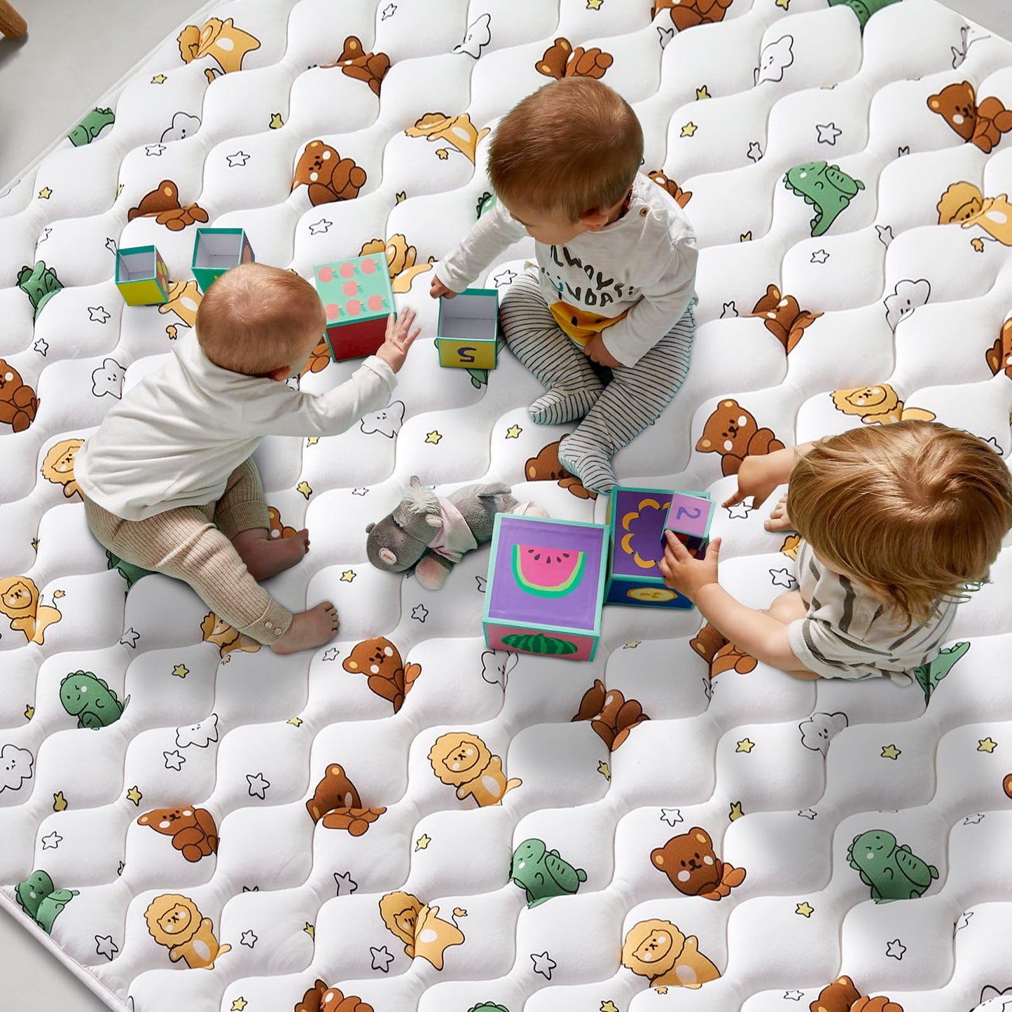Premium Foam Baby Play Mat 59' X 59', Thicken One-Piece Baby Crawling Mat, Non-Slip Cushioned Baby Playmats For Infants, Babie