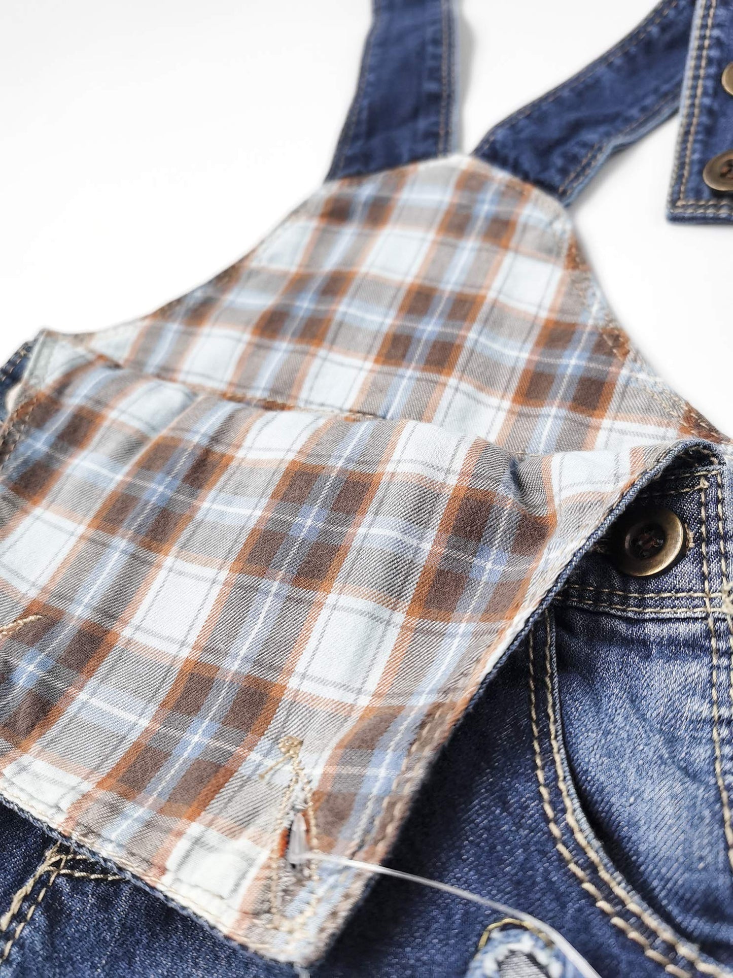 Kidscool Space Baby Boys Easy Diaper Changing Snap Legs Rockets Embroidered Denim Overalls,Blue,9-12 Months