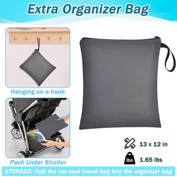 Sctel Car Seat Travel Bag Fit All Nuna Pipa Car Seat And Base, Doona Infant Car Seat Stroller, Padded Car Seat Bags For Air Trav