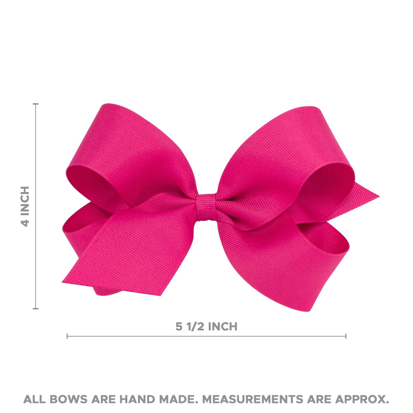 Wee Ones Girls' Classic Grosgrain Hair Bow With Plain Wrap Center On A Weestay Hair Clip, Handmade, Large Sized Bow, Pearl