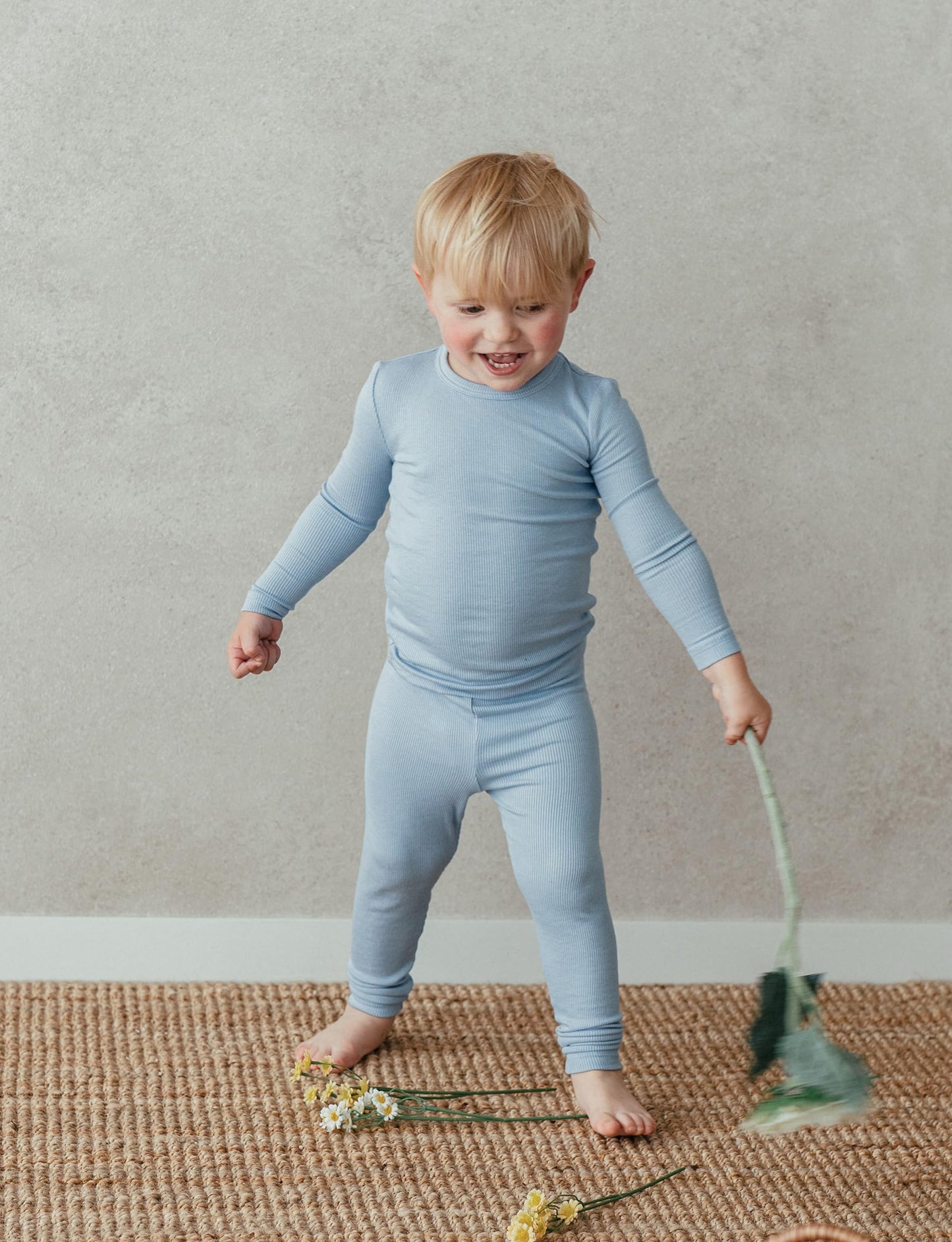 Avauma Baby Boys Girls Pajama Set Kids Toddler Snug Fit Ribbed Sleepwear Pjs For Daily Life Style (Jm/Sky Blue(L))