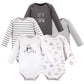 Hudson Baby Unisex Baby Cotton Long-Sleeve Bodysuits, Gray Penguin, 6-9 Months Us