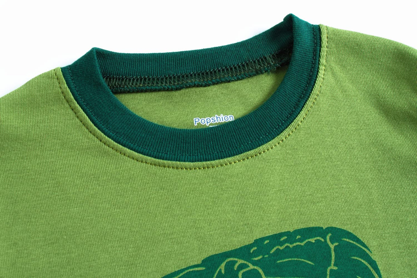 Popshion Boys Dinosaur Pajamas Set 100% Cotton T-Rex Pjs Toddler Long Sleeve Sleepwear Kids Clothes Set Green Dino Shirt 6T