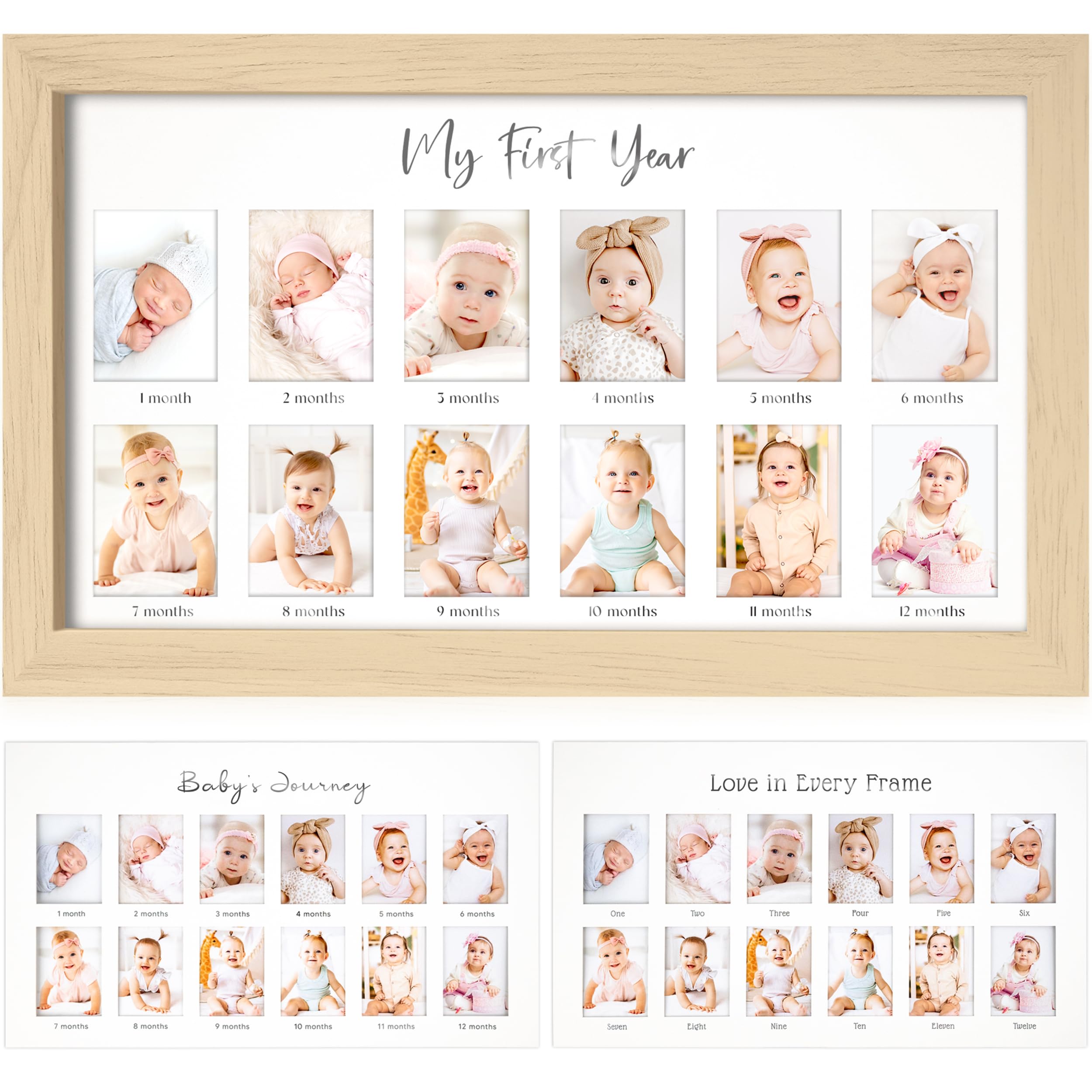 My First Year Photo Frame, 12 Months Baby Picture Frame For Newborn Gi – Cutebab WBCBBB0D8VJPX47