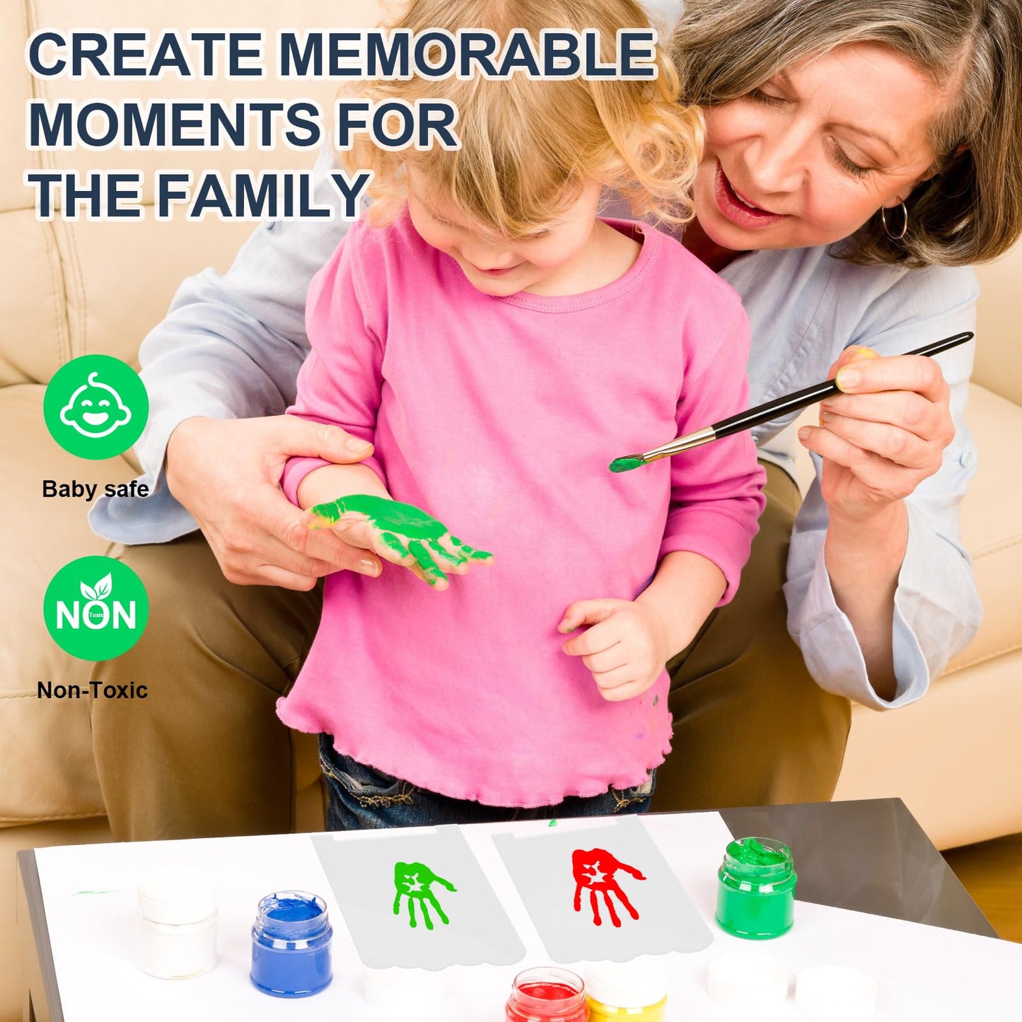 Bixinyo Family Handprint Kit With Light, Baby Hand And Footprint Kit, Family Gifts For New Parents, Adoption Gifts, New Mom Gift