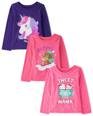 The Children'S Place Baby Girls' Dino Long Sleeve Graphic T-Shirts, Halloween Queen