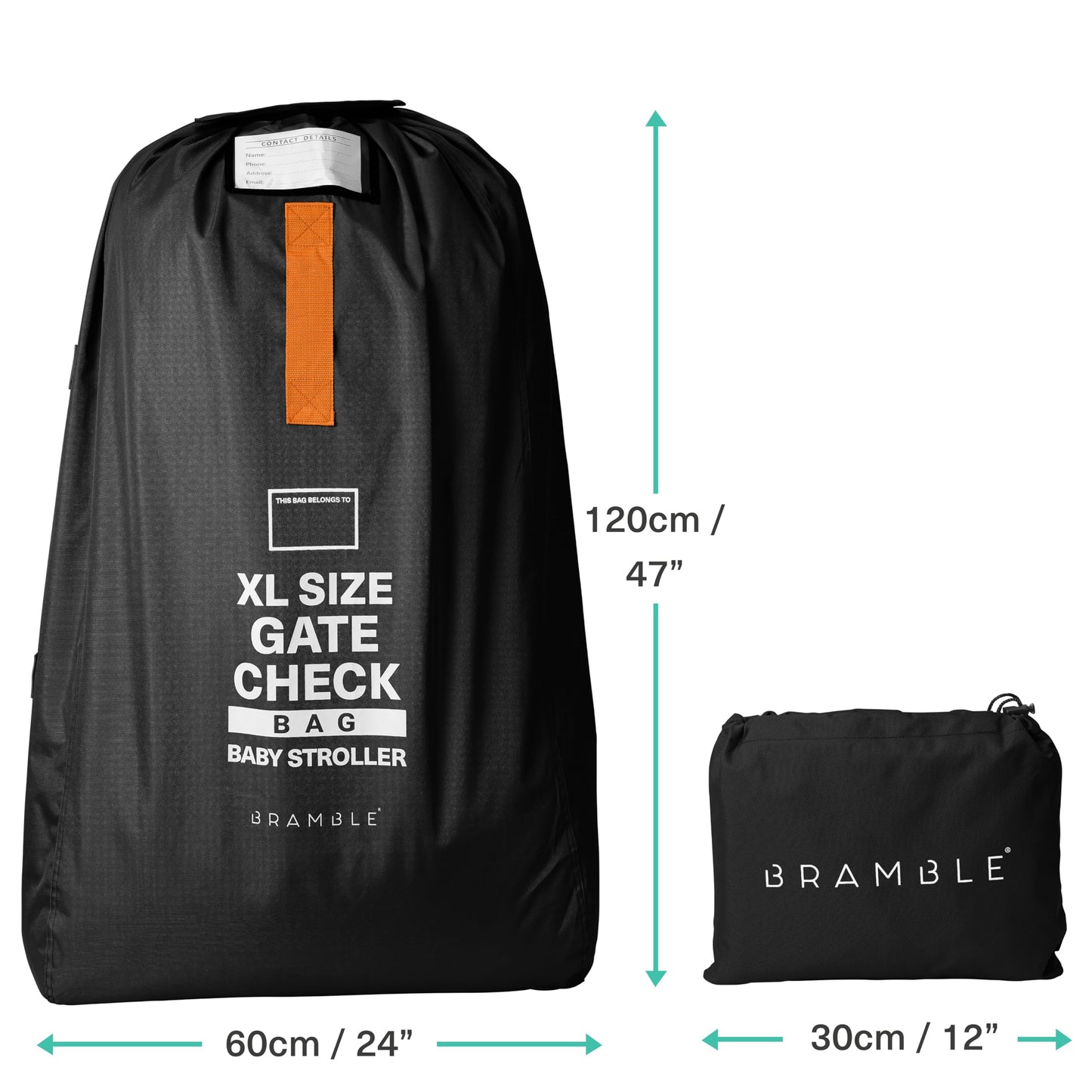 Bramble Pushchair/Pram Travel Bag For Airplane (Black) - Stroller And Buggy Cover Transport Bag 120 X 60Cm