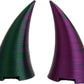 2X Demon Horns For Headset/Cosplay - Made In Usa - 20 Colors (Dual Green/Purple)