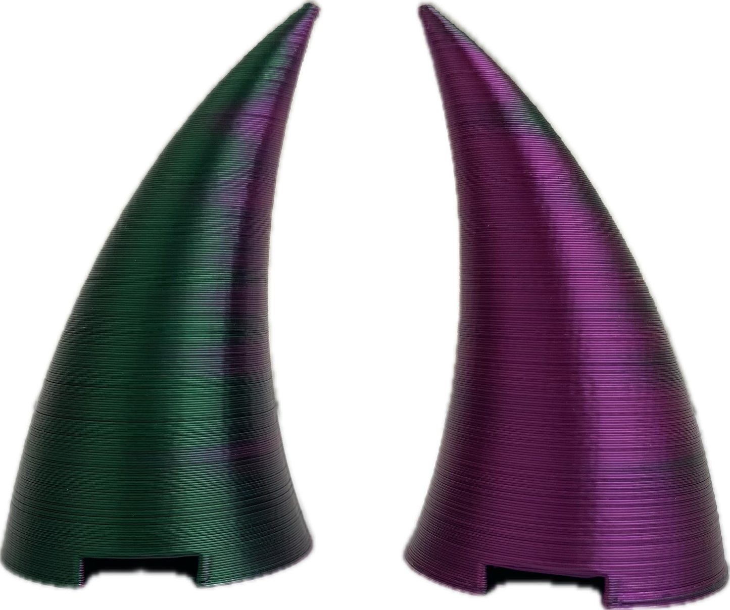 2X Demon Horns For Headset/Cosplay - Made In Usa - 20 Colors (Dual Green/Purple)