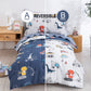 Djy 4 Pieces Cotton Toddler Bedding Set, Dinosaur Cars Reversible Toddler Bed Comforter Set For Kids Boys Girls, Includes Quilte