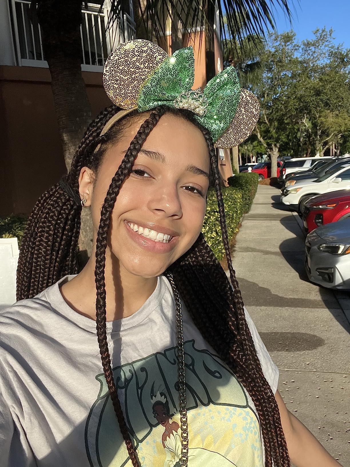 Clgift Minnie Ears, Rose Gold, Iridescent, Silver Gold Blue, Rainbow Sparkle, Classic Red Sequin (Tiana)