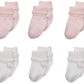 Jefferies Socks Unisex-Baby Newborn Bubble Stitch Rock-A-Bye Bootie 6 Pair Pack, Pink/White, Newborn