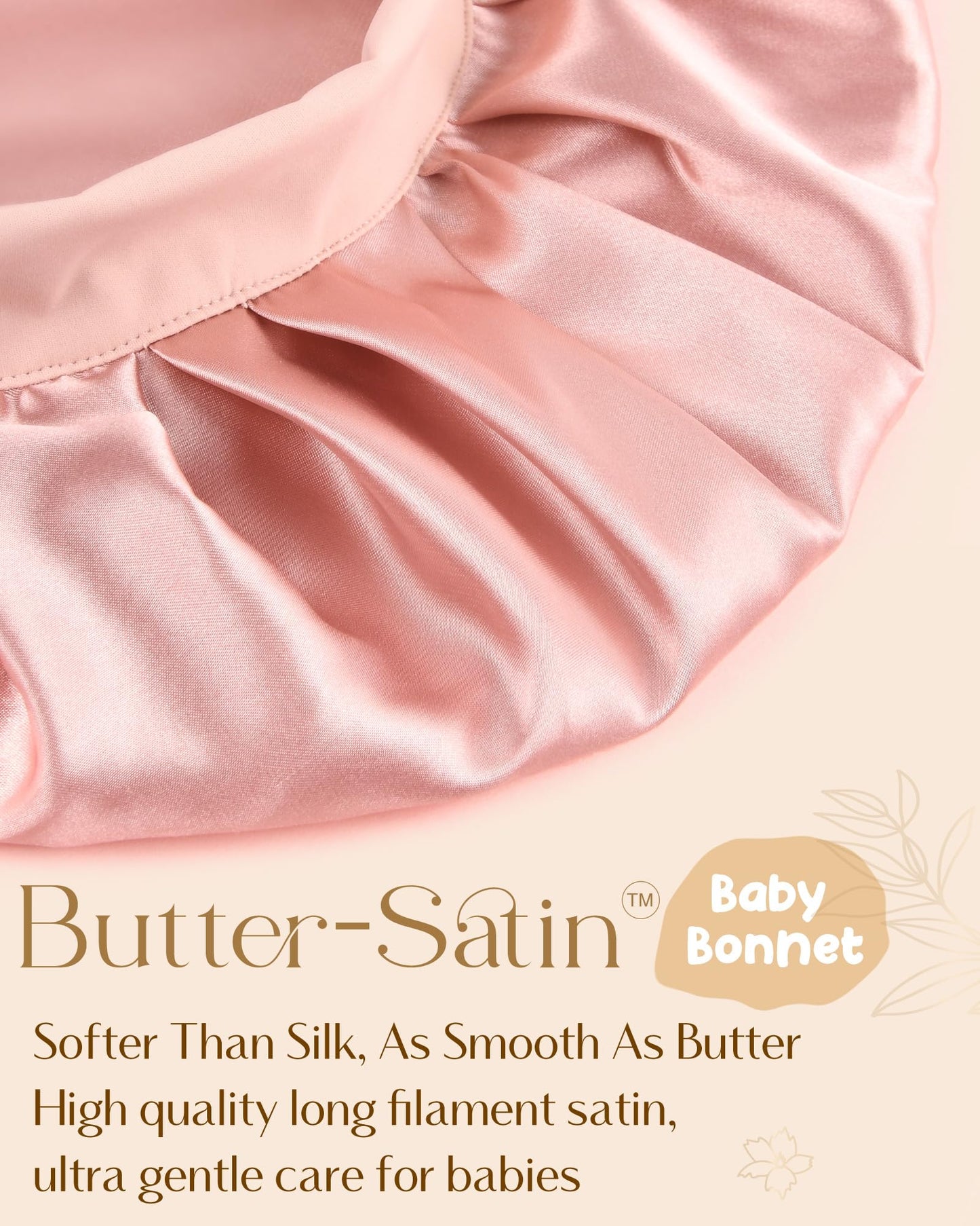Yanibest 2 Pcs Baby Bonnet Silk Satin Bonnet For Kids Sleeping Cap Curly Natural Hair Silk Bonnets For Girls Boys Infant