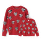 Winioder Mommy and Me Valentines Day Sweaters Crewneck Heart Knit Sweatshirt Pullover Tops Mom and Daughter Matching Outfits(Ki
