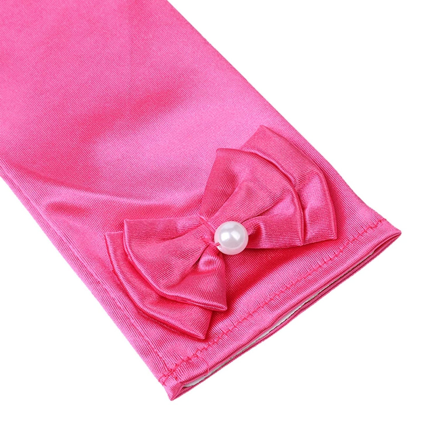 Orgrimmar Princess Dress Up Accessories For Belle Gloves Princess Tiara Crown Wand Necklaces For Kids (Rose Red)