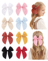 8 Pcs Doboi Baby Girls Hair Clips Big Fable Hair Bows Cotton Linen Bows For Girls Hair Accessories For Baby Toddlers Kids-5.5 In