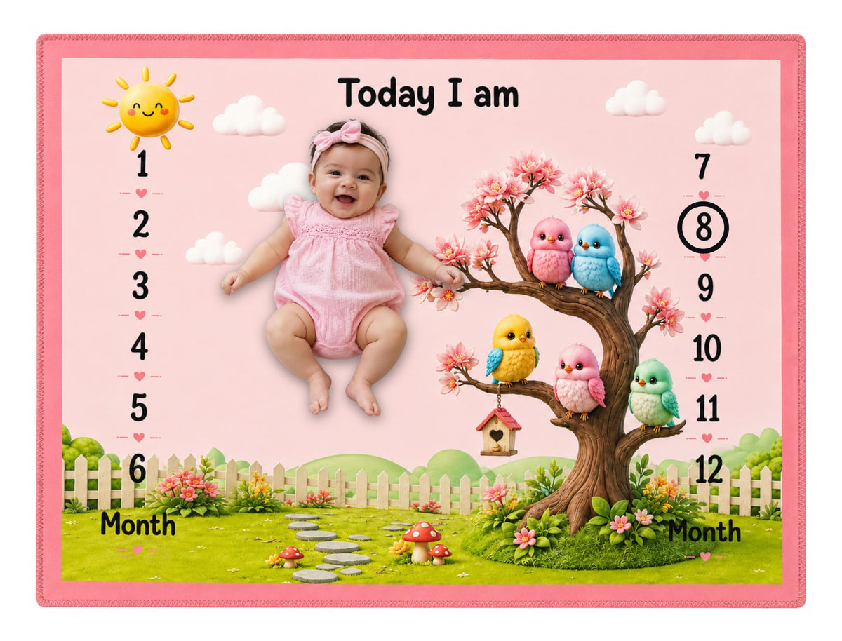 NEW COMERS Milestone Baby Blanket for All Season Play Mat, Super Soft Foam | 3 Layer Thick Mat Blankets for Kids/New Born Monthl