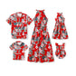 Patpat Matching Family Hawaiian Outfits - Mommy And Me Hawaiian Dress Matching Set Tropical Palm Leaf Print Summer Dress Sundres