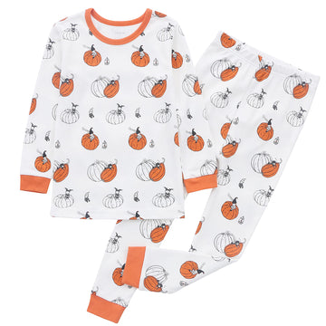 Owlivia 100% Organic Cotton Baby Long Sleeve Pajama Sets, Toddler Boy Girl 2-Piece Sleepwear(2 Years, Pumpkins)