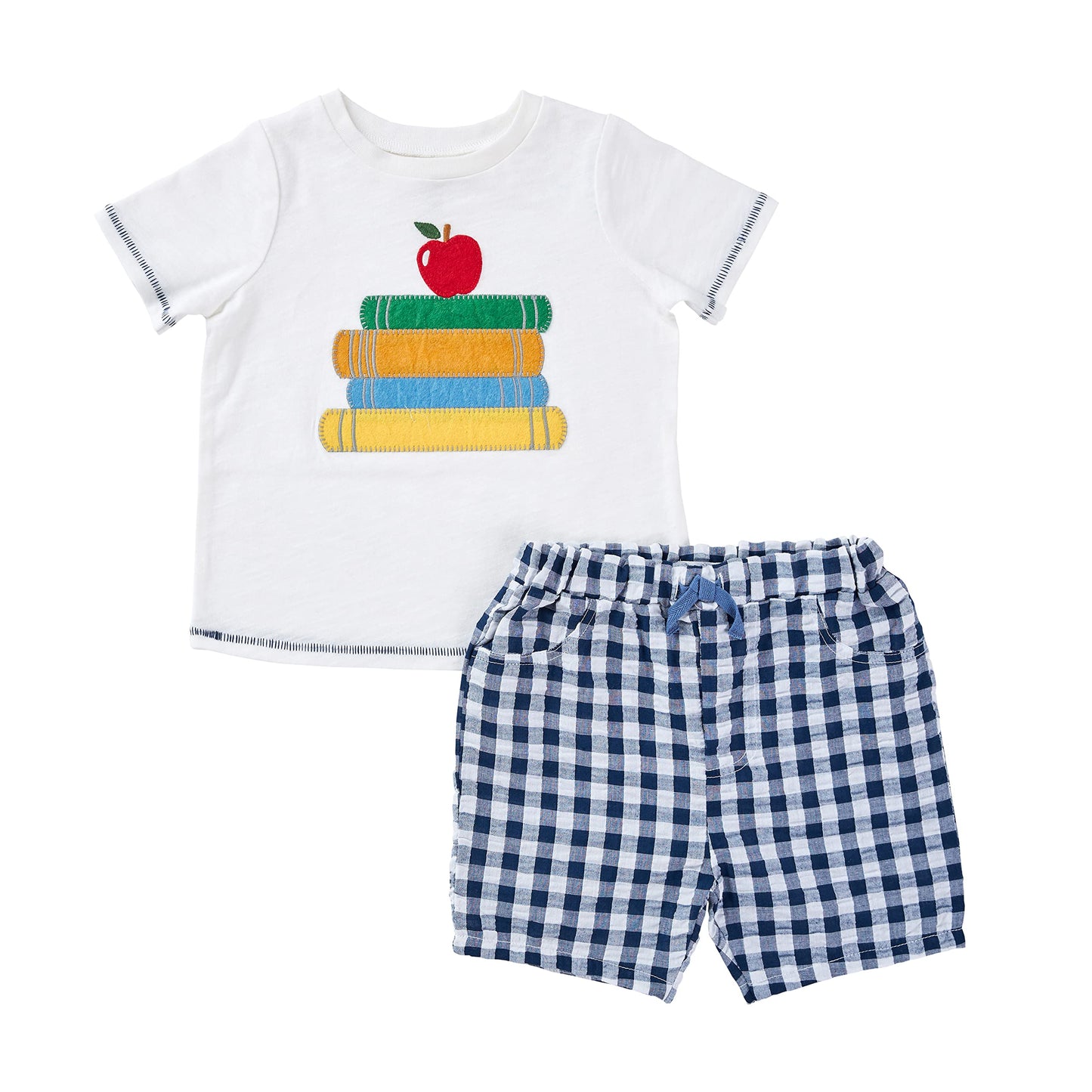 Mud Pie Baby Boys T-Shirt Mud Pie Back To School Toddler Boy T Shirt And Short Set, Boy, Small 12-18M Us