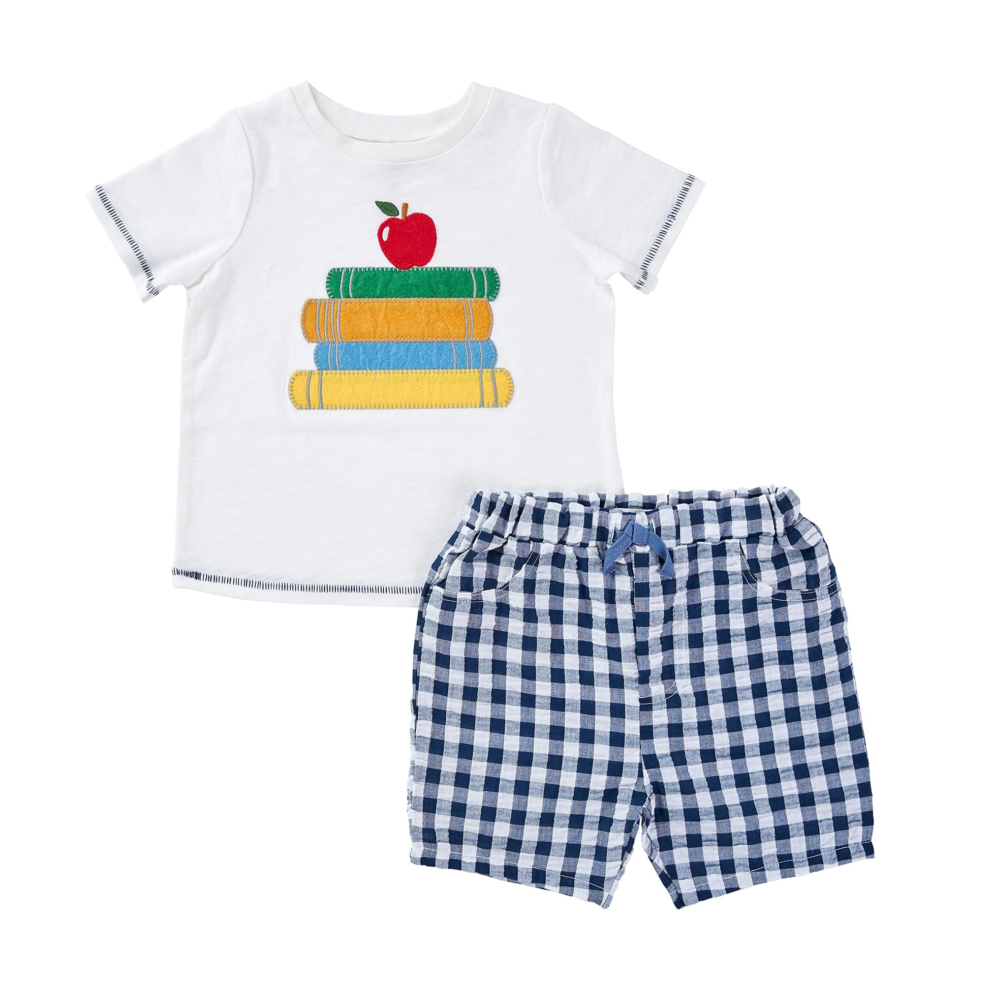 Mud Pie Baby Boys T-Shirt Mud Pie Back To School Toddler Boy T Shirt And Short Set, Boy, Small 12-18M Us