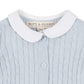 Hope & Henry Layette Soft White Cable Knit Sweater Romper