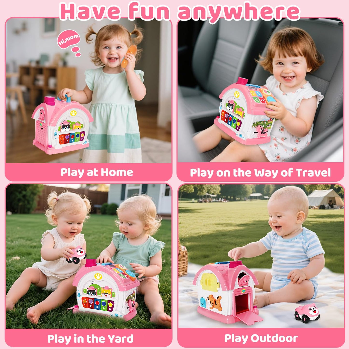 Montessori Toys for 1 Year Old Girls, Christmas First 1st Birthday Gifts for Girls, Musical Learning House Baby Toys for Ages 6