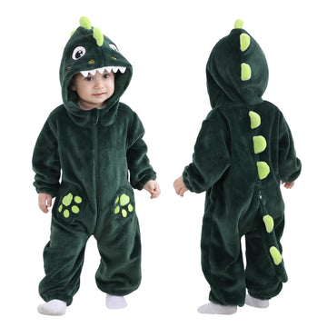Tonwhar Infant And Toddler Halloween Cosplay Costume Kids' Animal Outfit Snowsuit(1-3 Months,Dark Green Dinosaur)