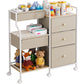 Modanais Baby Organizer and Storage - 3 Tier Rolling Cart with Dividers and Drawers, Easy To Assemble, Mobile Utility Cart with 