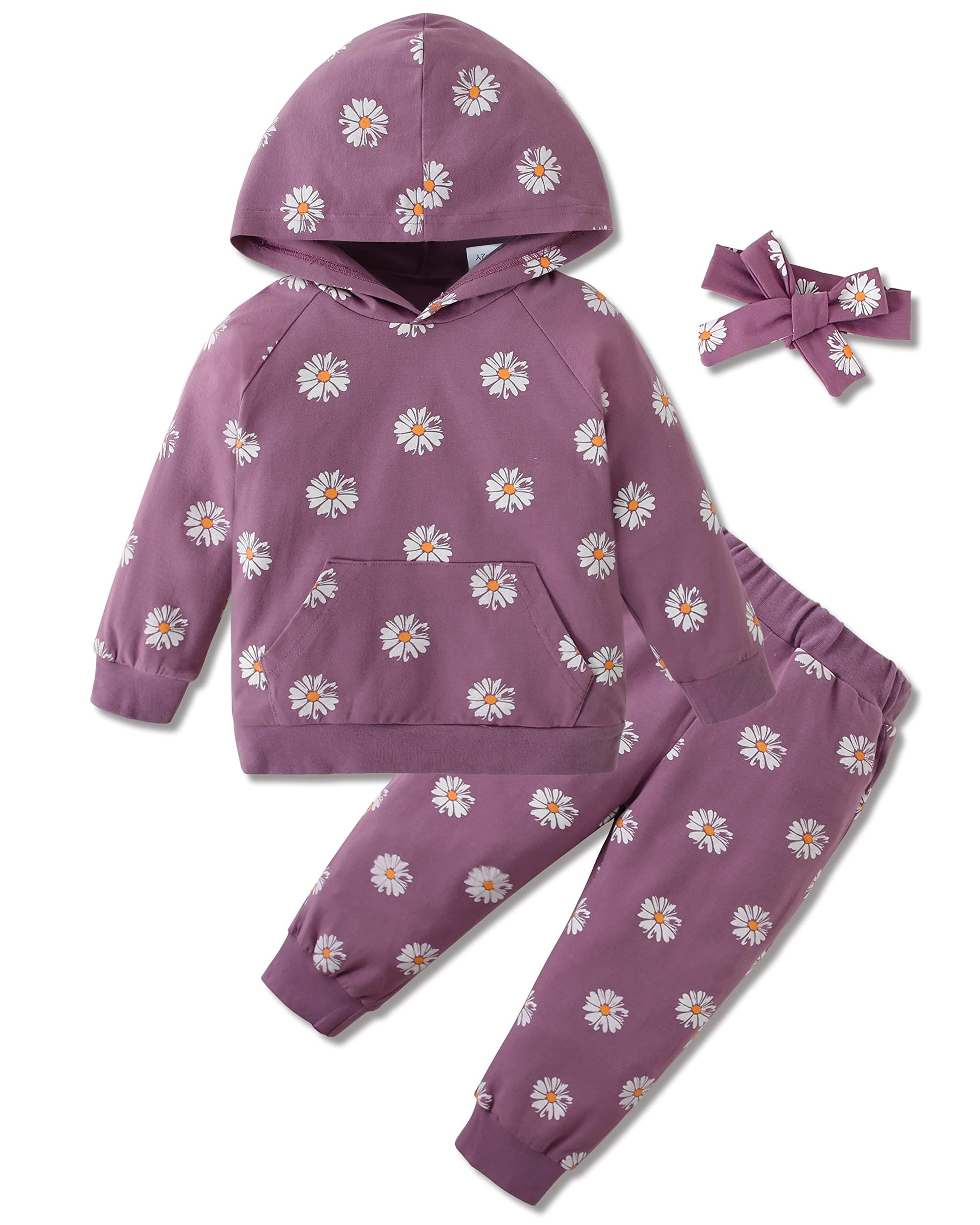 Wesidom 3T Girl Clothes Fall Cute Toddler Baby Girls Outfits 3 Year Old Winter Sweatsuits For Girls Trendy Sweatshirt Pants Sets
