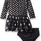 Limited Too Baby Girls Long Sleeve Hearts and Dots Knit Dress, Black, 12M